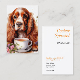 Carte De Visite Cocker Spaniel noir blanc