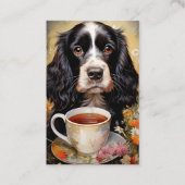 Carte De Visite Cocker Spaniel noir blanc (Devant)