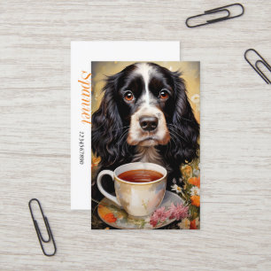 Carte De Visite Cocker Spaniel noir blanc