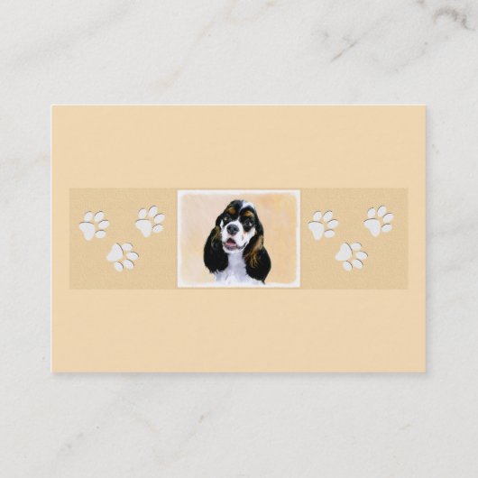 Carte De Visite Cocker Spaniel (Parti) Peinture - Art Chien origin (Dos)