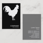 Carte De Visite Cockerel blanc - Noir (Devant / Derrière)