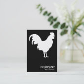 Carte De Visite Cockerel blanc - Noir (Debout devant)