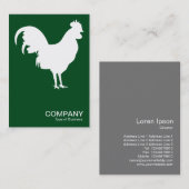Carte De Visite Cockerel blanc - Vert foncé 02481c (Devant / Derrière)