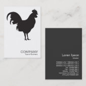 Carte De Visite Cockerel noir - Blanc (Devant / Derrière)