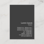 Carte De Visite Cockerel noir - Blanc (Dos)