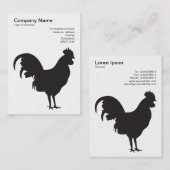Carte De Visite Cockerel noir - Noir sur Blanc (Devant / Derrière)