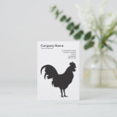 Carte De Visite Cockerel noir - Noir sur Blanc (Debout devant)