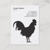 Carte De Visite Cockerel noir - Noir sur Blanc (Dos)