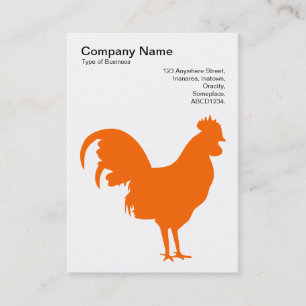 Carte De Visite Cockerel orange - Noir sur Blanc