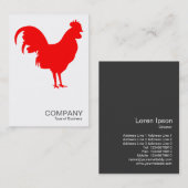 Carte De Visite Cockerel rouge - Blanc (Devant / Derrière)