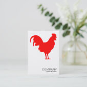 Carte De Visite Cockerel rouge - Blanc (Debout devant)