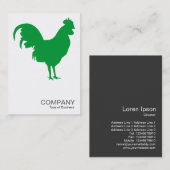 Carte De Visite Cockerel vert Grass - Blanc (Devant / Derrière)