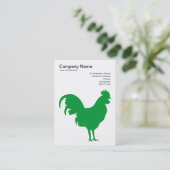 Carte De Visite Cockerelle verte Grass - Noir sur Blanc (Debout devant)
