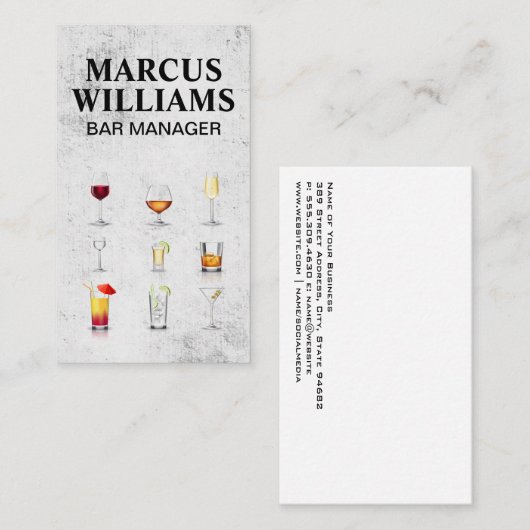 Carte De Visite Cocktail (Devant / Derrière)