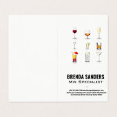 Carte De Visite Cocktail | Barman (Extérieur déplié)