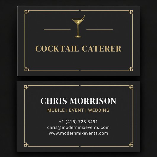 Carte De Visite Cocktail Caterer Professional
