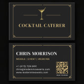 Carte De Visite Cocktail Caterer QR Code Professional