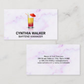 Carte De Visite Cocktail exotique | Marbre coloré (Devant / Derrière)