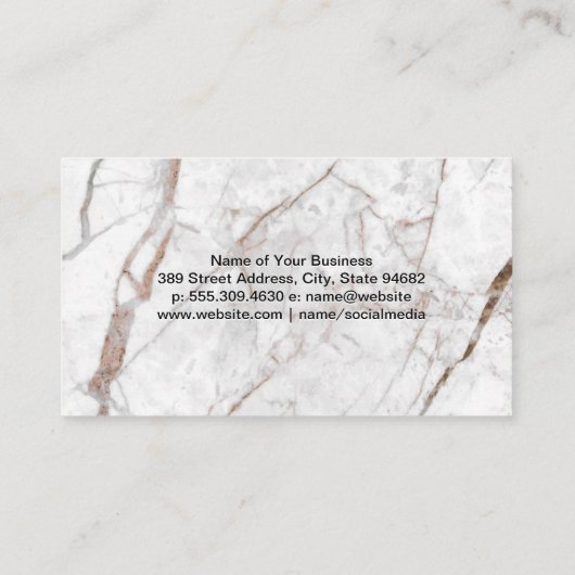 Carte De Visite Cocktail | MARBRE BLANC (Dos)