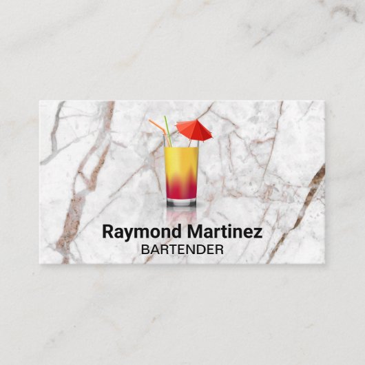 Carte De Visite Cocktail | MARBRE BLANC (Devant)