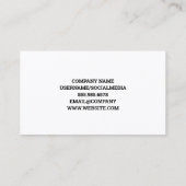 Carte De Visite Cocktail Mix Boissons | Arrière - plan floral (Dos)