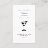 Carte De Visite Cocktail noir et blanc Bartender professionnel (Dos)