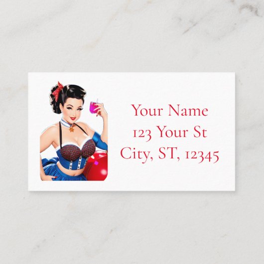 Carte De Visite Cocktail Party Girl Thunder_Cove (Dos)