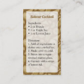 Carte De Visite Cocktail Sidecar (Dos)