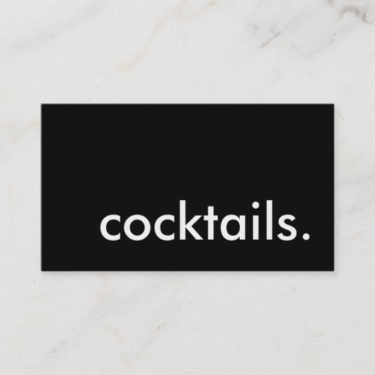 Carte De Visite cocktails. (Devant)