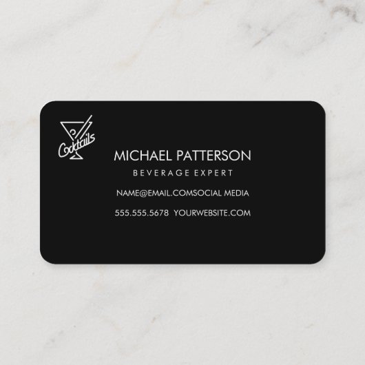 Carte De Visite Cocktails / Bartender (Dos)