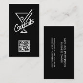 Carte De Visite Cocktails / Bartender / QR Barcode (Devant / Derrière)