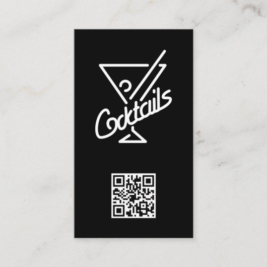 Carte De Visite Cocktails / Bartender / QR Barcode (Devant)
