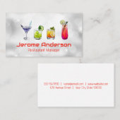 Carte De Visite Cocktails | Boissons mixtes (Devant / Derrière)