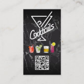 Carte De Visite Cocktails | Code QR | Ajouter personnalisé (Devant)