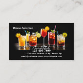 Carte De Visite Cocktails Colorés Barman Professionnel (Dos)