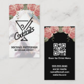 Carte De Visite Cocktails Martini Logo | Marbre et Rose (Devant / Derrière)