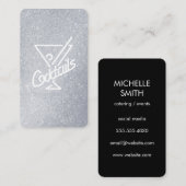 Carte De Visite Cocktails / Parties scintillant de glamour (Devant / Derrière)