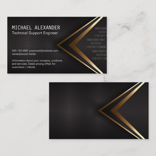 Carte De Visite Codage du technicien | Arrière - plan Abstrait Bla (Devant / Derrière)