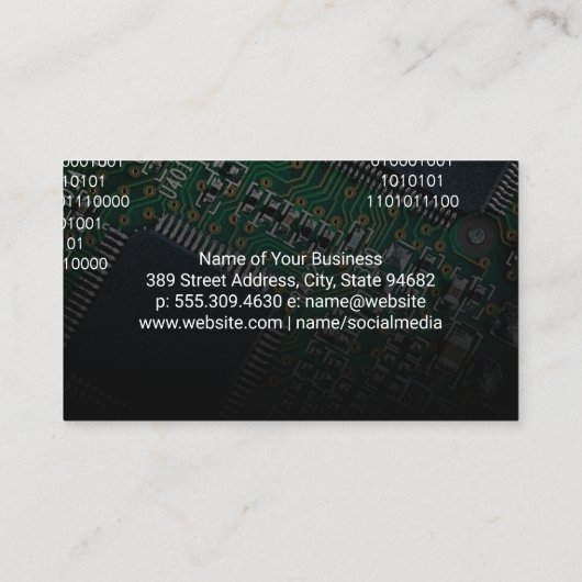 Carte De Visite Codage | Processeur microprocesseur (Dos)