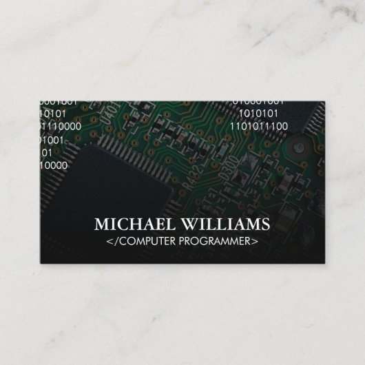 Carte De Visite Codage | Processeur microprocesseur (Devant)