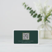 Carte De Visite Code barcode qr moderne médias sociaux avec logo (Debout devant)