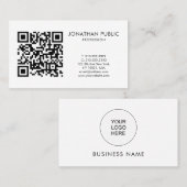 Carte De Visite Code Barre Code QR Votre Entreprise Logo Ici Migno (Devant / Derrière)