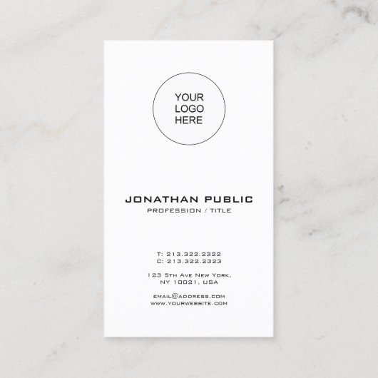 Carte De Visite Code barre Modèle vertical élégant moderne Code QR (Dos)