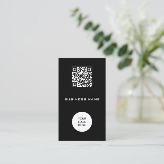 Carte De Visite Code barre Modèle vertical élégant moderne Code QR (Debout devant)