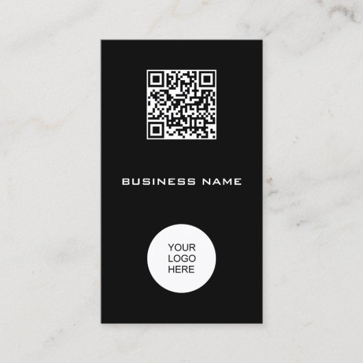 Carte De Visite Code barre Modèle vertical élégant moderne Code QR (Devant)