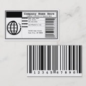 Carte De Visite code-barres (Devant / Derrière)