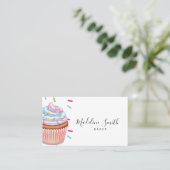 Carte De Visite Code-barres du bar à cupcakes arc-en-ciel de Sprin (Debout devant)
