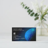 Carte De Visite Code binaire Abstrait du programmeur d'ordinateur (Debout devant)