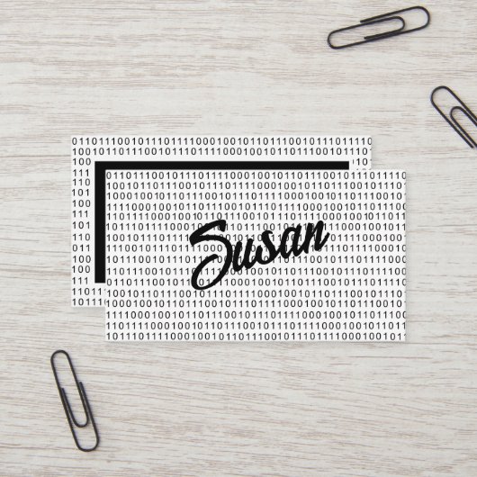 Carte De Visite Code binaire bandes blanches noires (Devant/Arrière en situation)