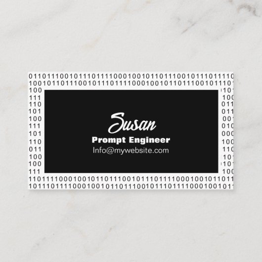 Carte De Visite Code binaire bandes blanches noires (Dos)